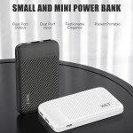 Wholesale Universal 5000 mah Portable Dual Port Slim Power Bank Charger SL05 (White)